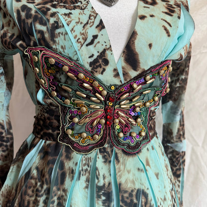 Caribbean Queen leopard butterfly dress