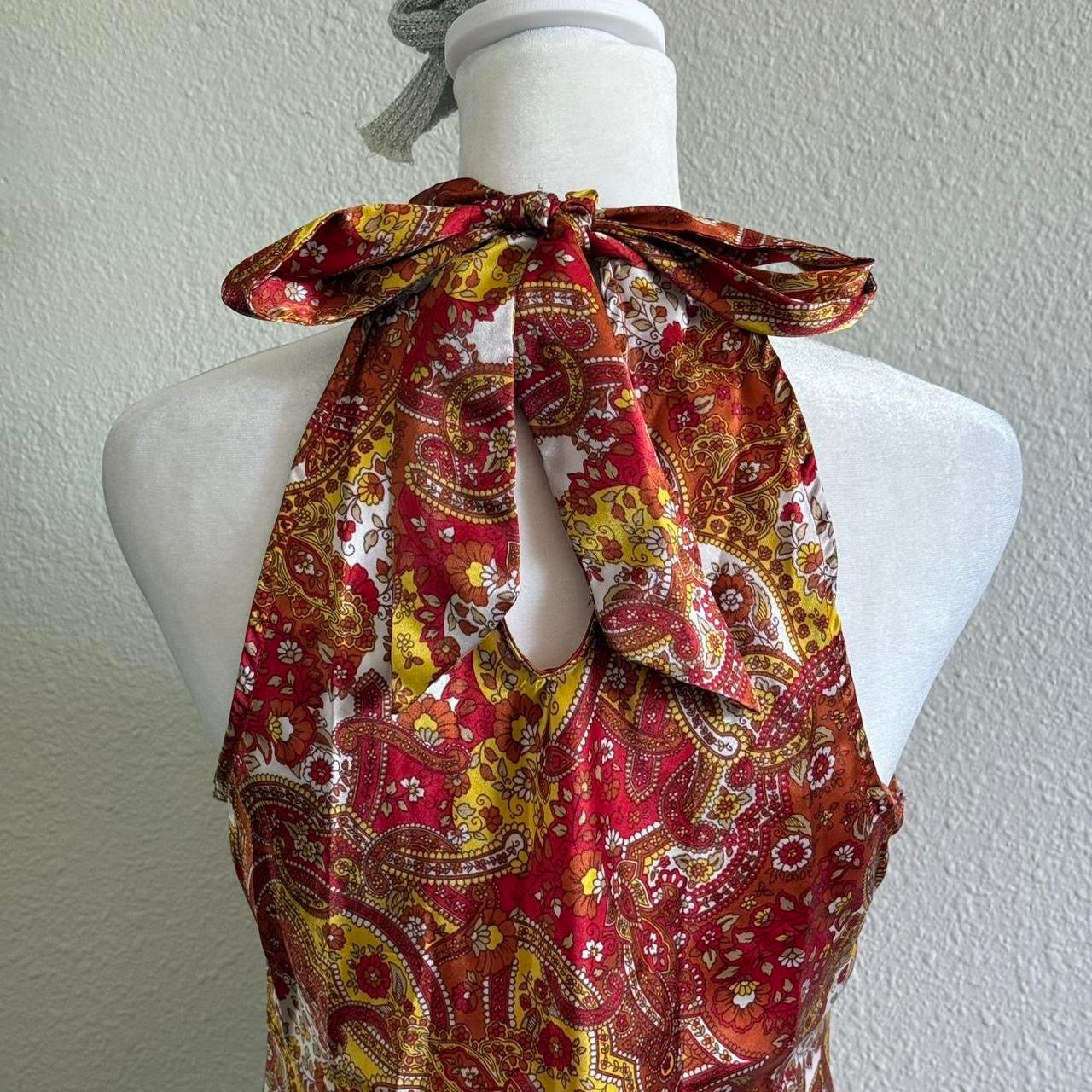 Takara paisley boho halted top