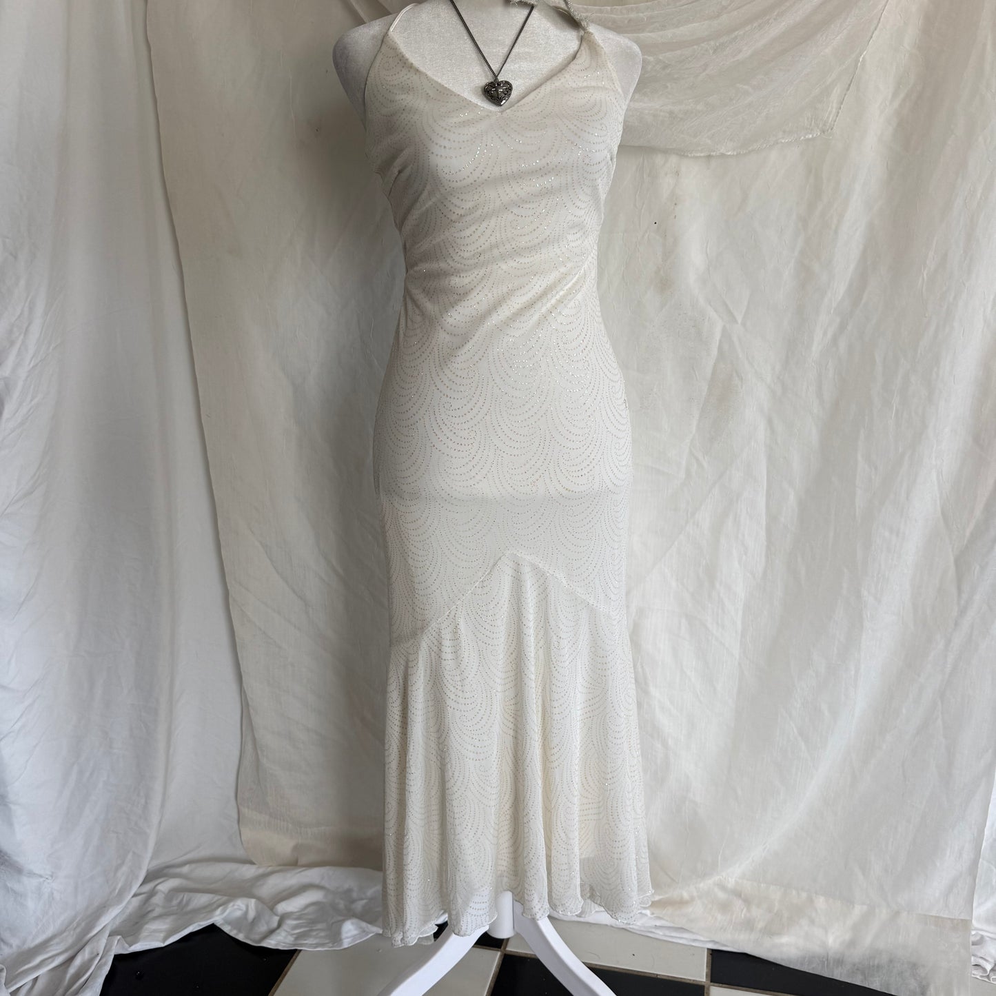 2000s white glitter fairy dress