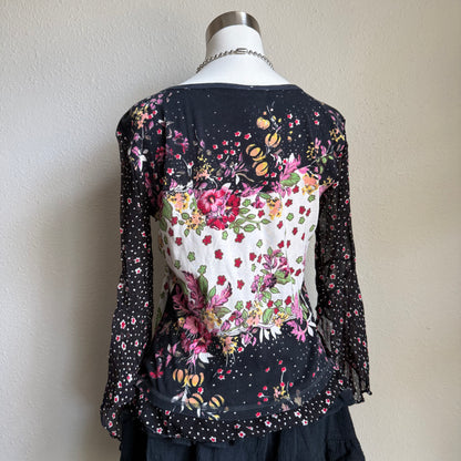 Flower boho sequin top