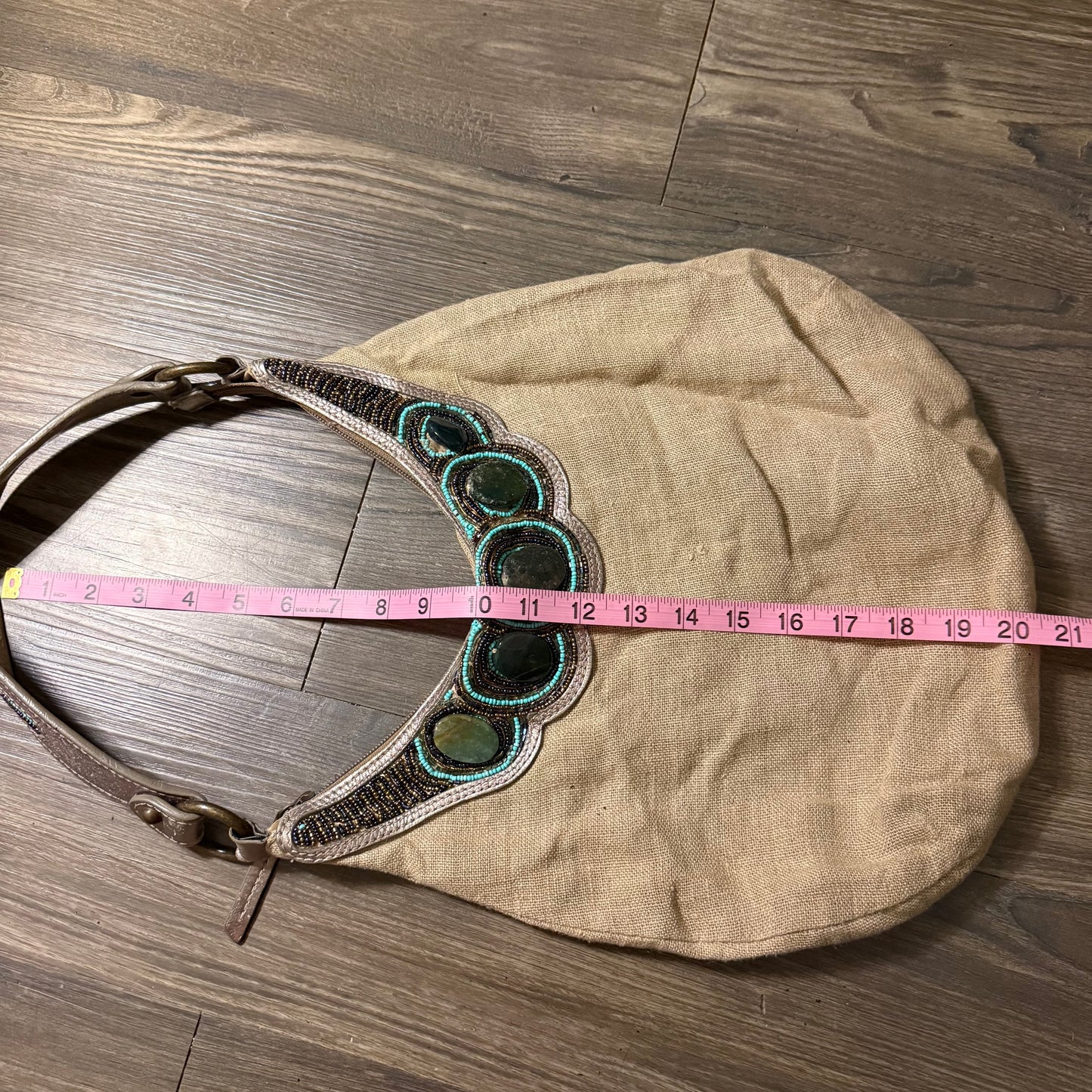 boho beaded hobo shoulder bag