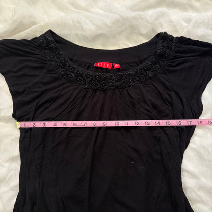 rose black basics top