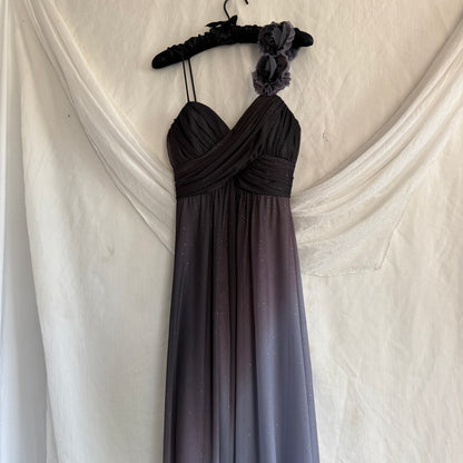 2000s Betsey prom glitter grey dress
