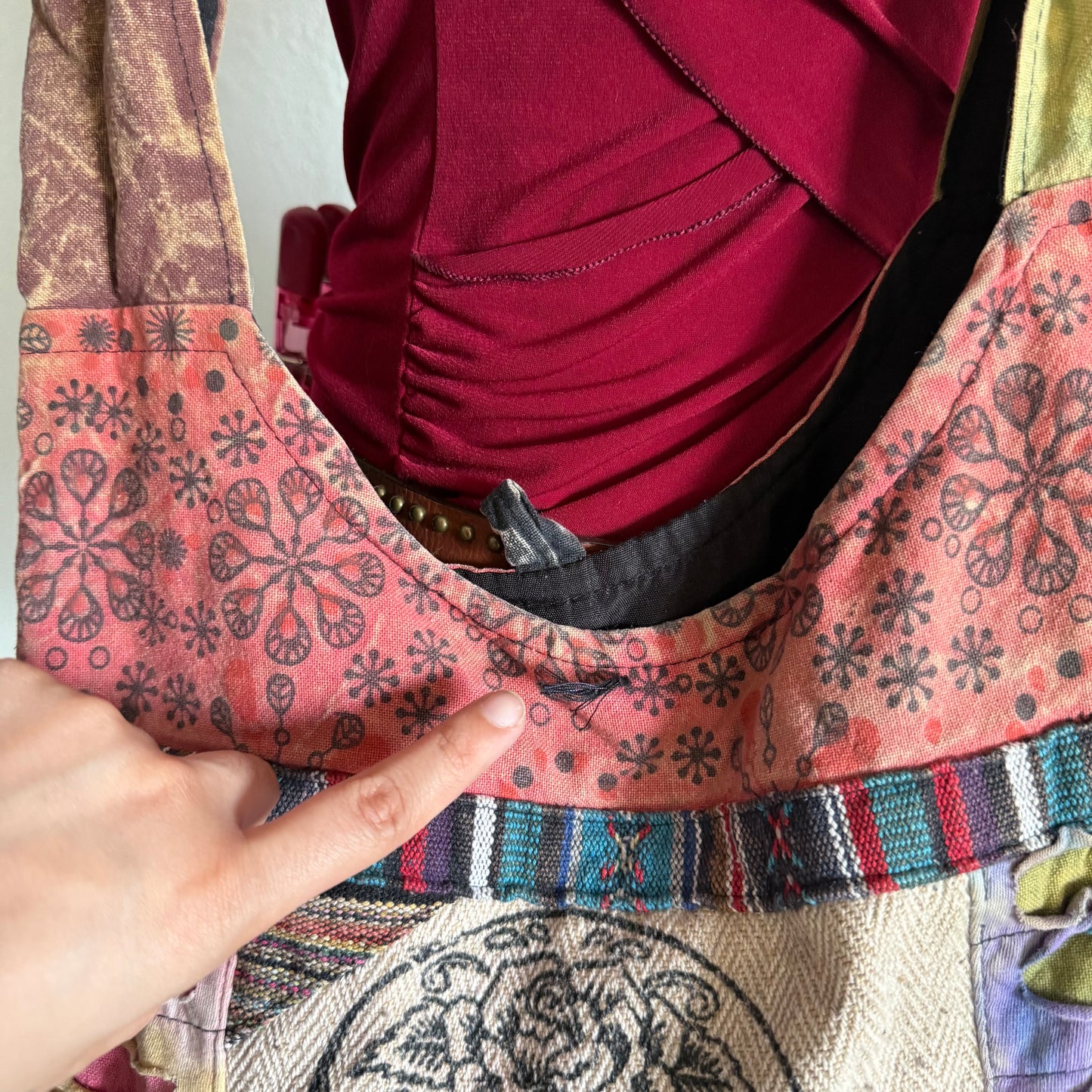 Boho skull crossbody bag