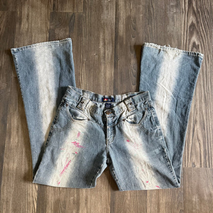 Erica’s faded mid rise jeans