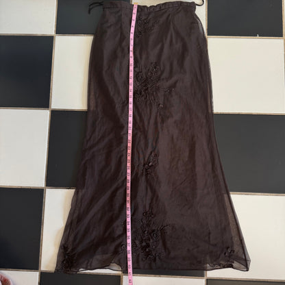 Evening beaded flower maxi