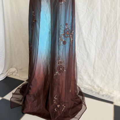 2000s whimsical prom beaded flower dress