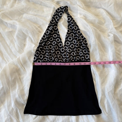 Black chain halter top