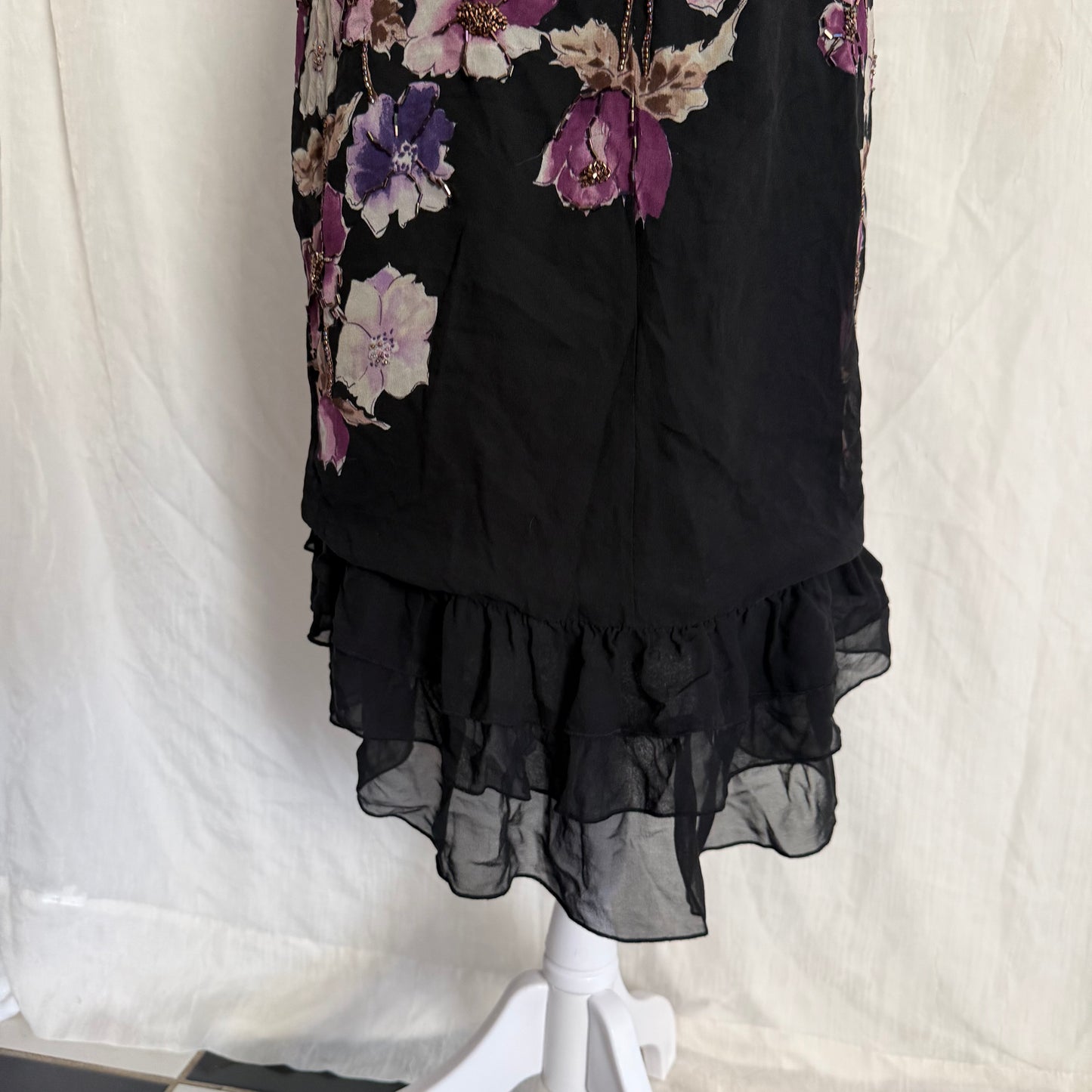 Adrianna Papell evening flower beaded dress