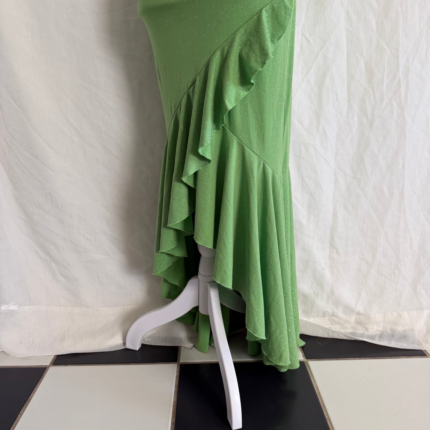 2000s Glitter Tinkerbell green fairy dress