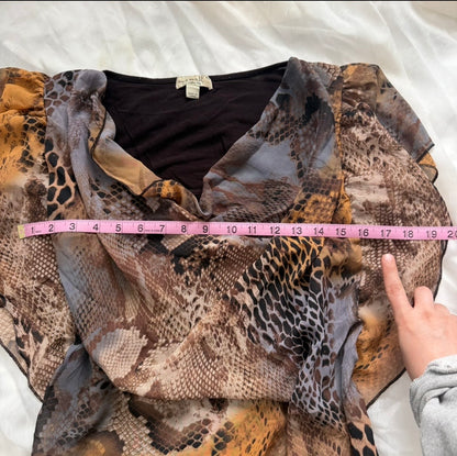 Animal print draped top