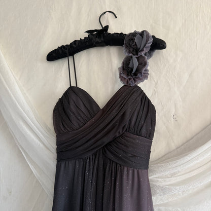 2000s Betsey prom glitter grey dress