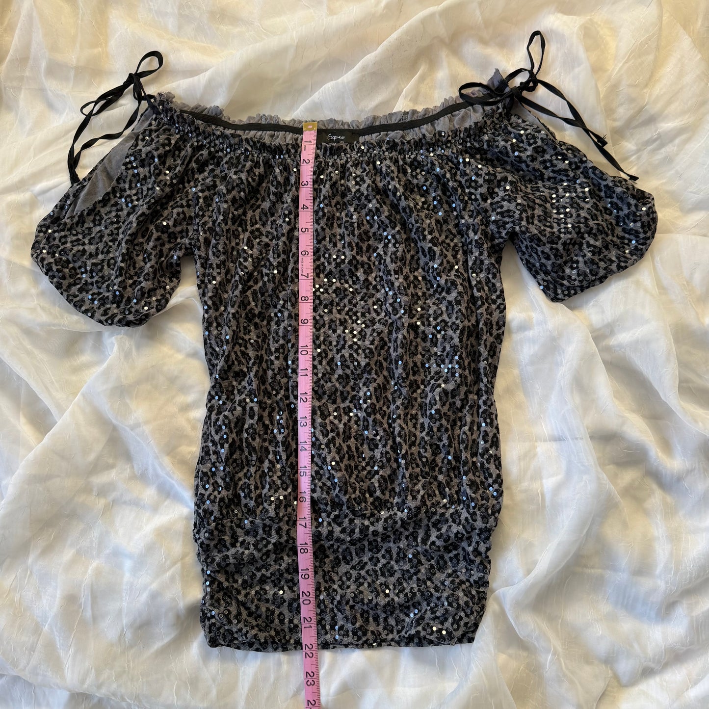 Express leopard sequin top