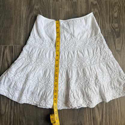 Soft white cottage midi skirt