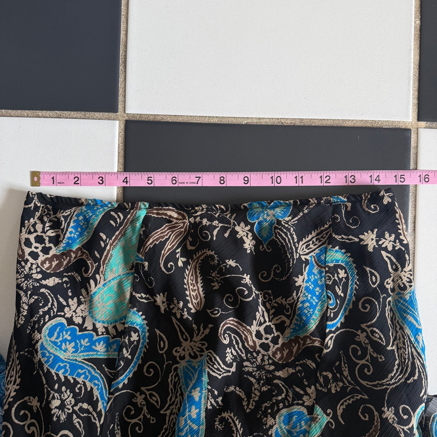 Paisley blue boho midi skirt