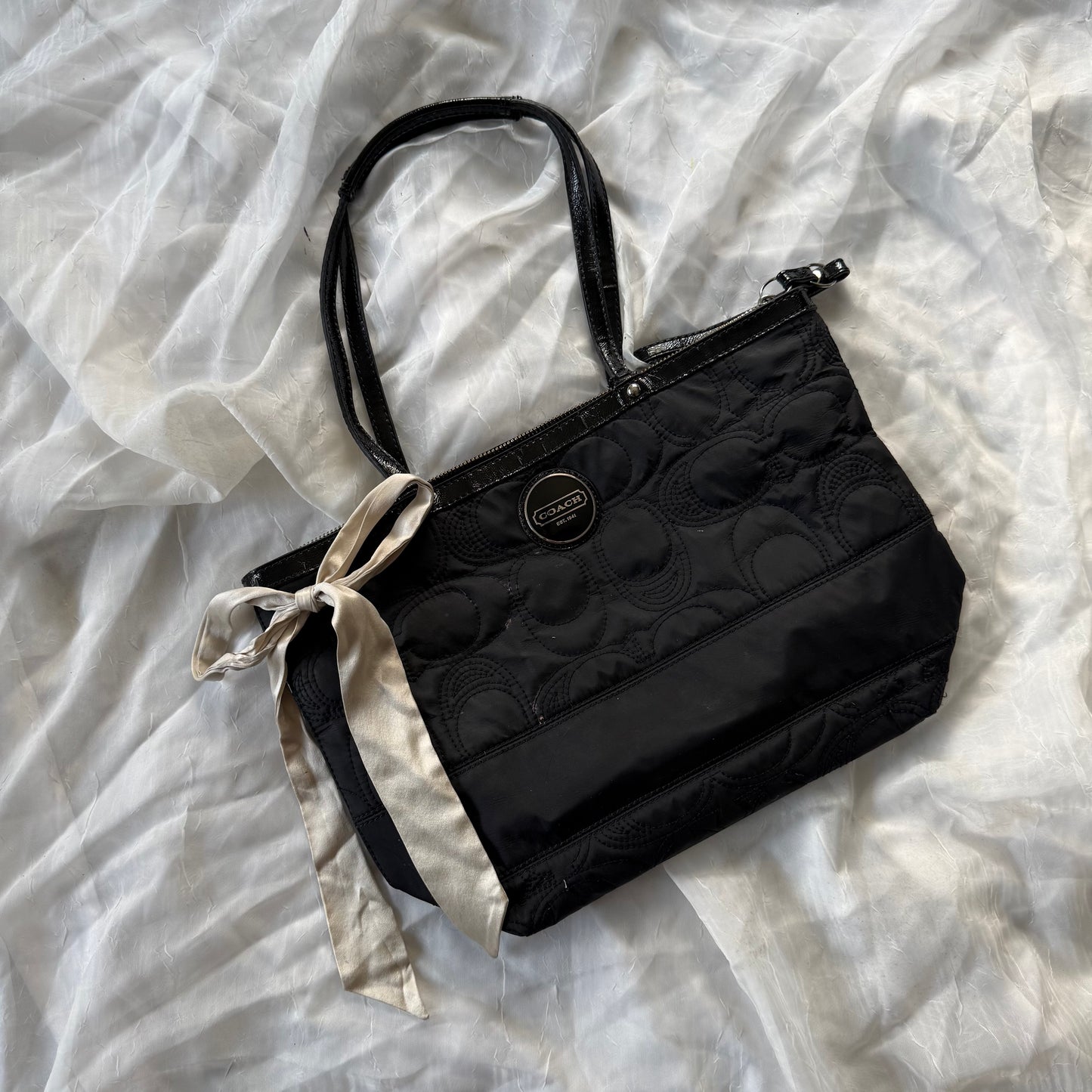 Coach quilted nylon shoulder bag