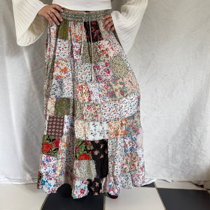 Cottage patchwork flower maxi