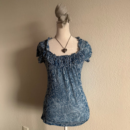Blue flower cottage babydoll