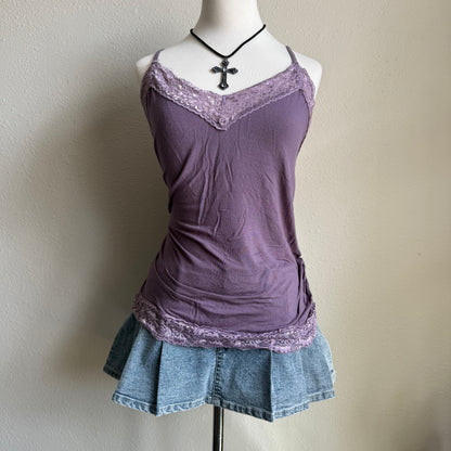 Flora’s purple tank top