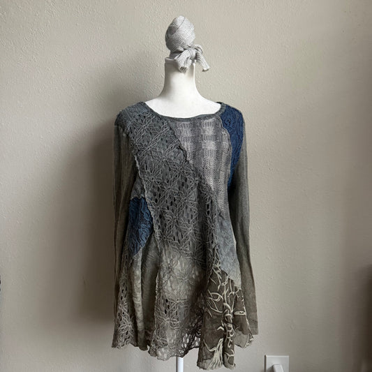 Gray fairy grunge sweater top