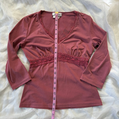 byer pink cottage lace top
