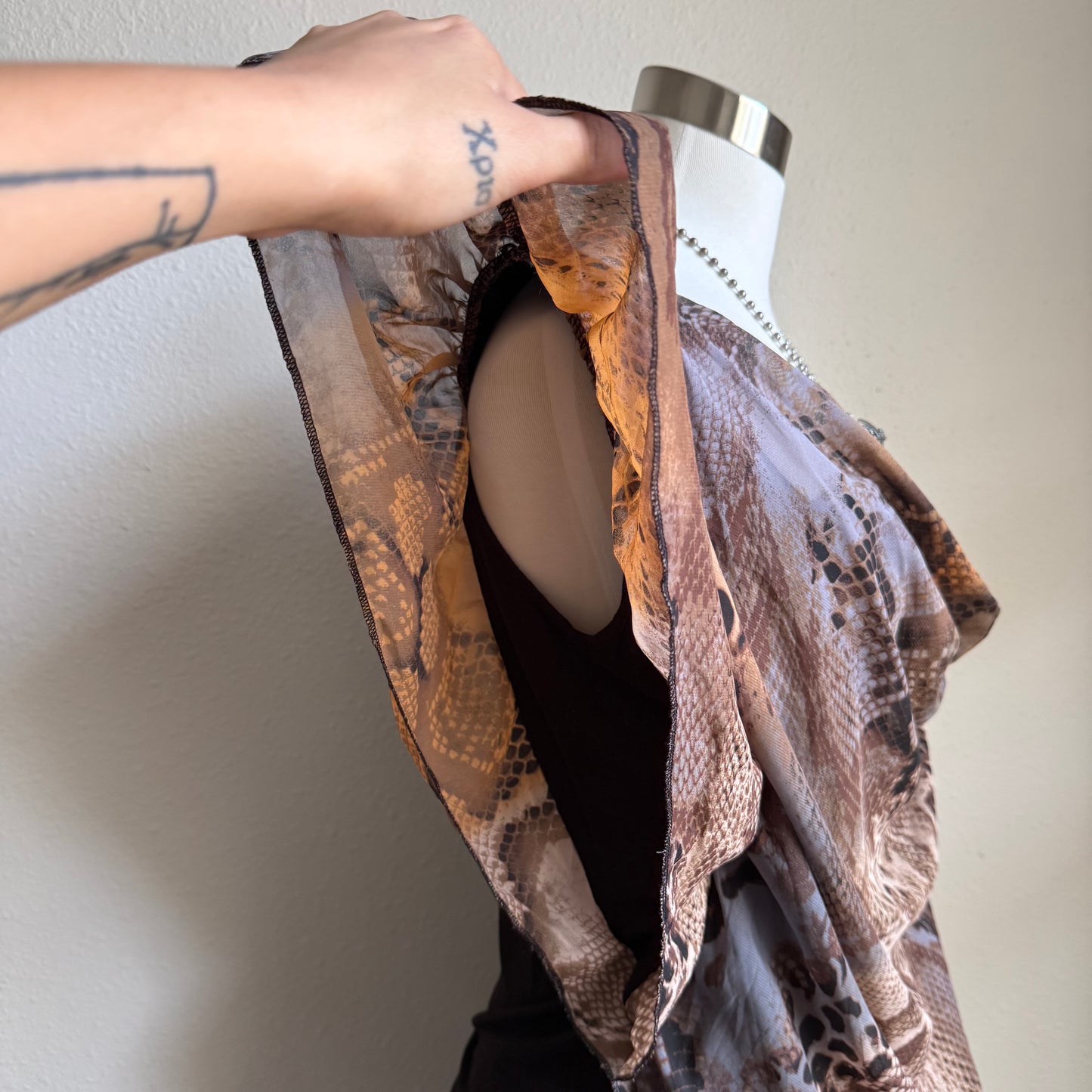 Animal print draped top