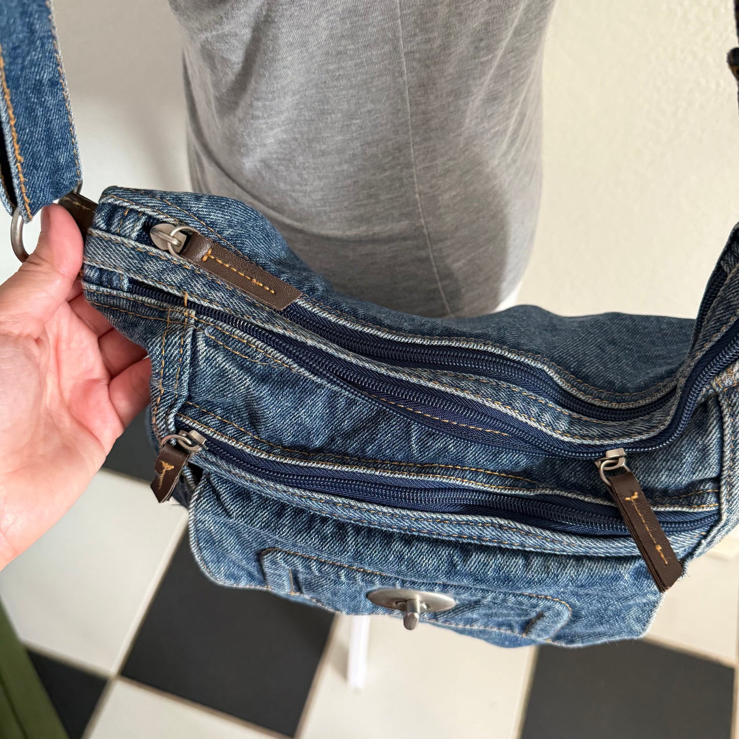 Denim crossbody bag