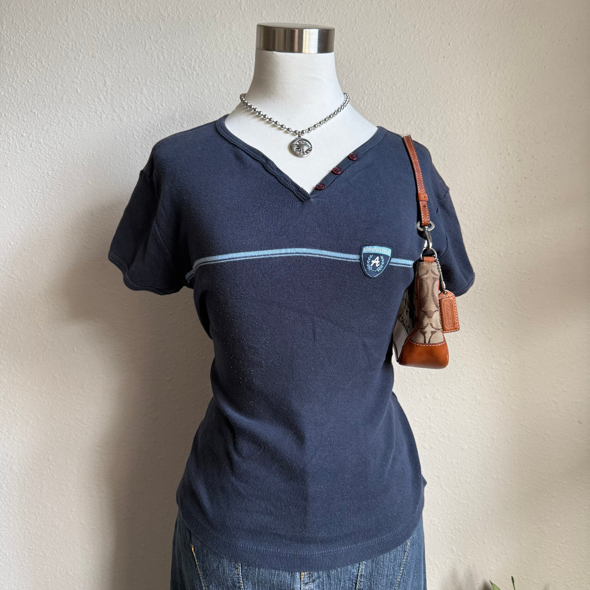 Aeropostale navy striped top