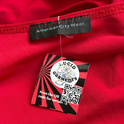 City red draped top