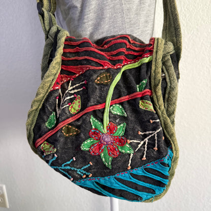 Flower whimsy crossbody bag