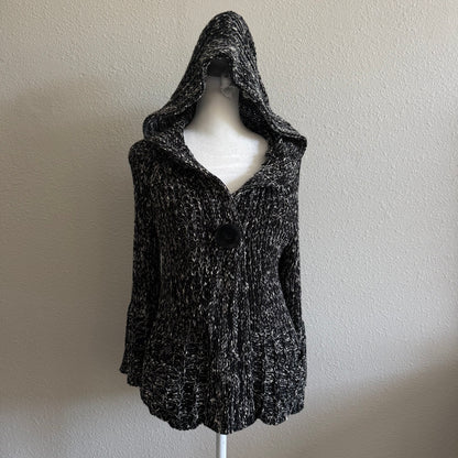 Knitted black crochet cardigan
