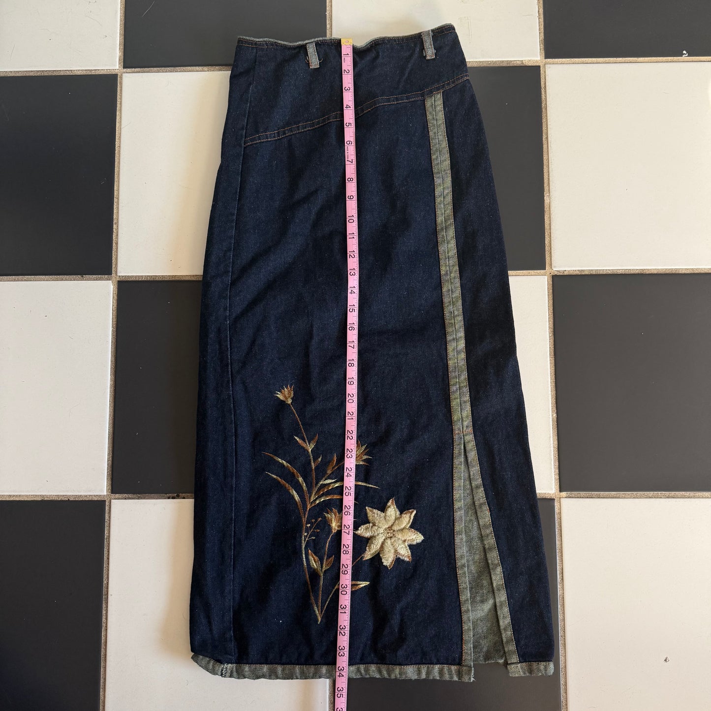 Cottage denim flower maxi