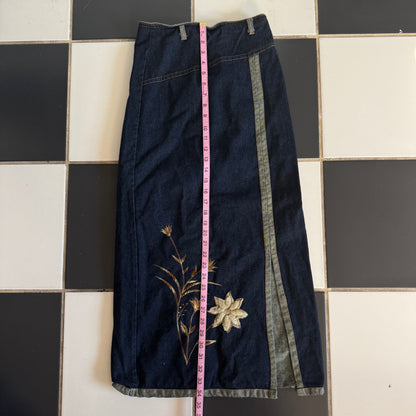 Cottage denim flower maxi