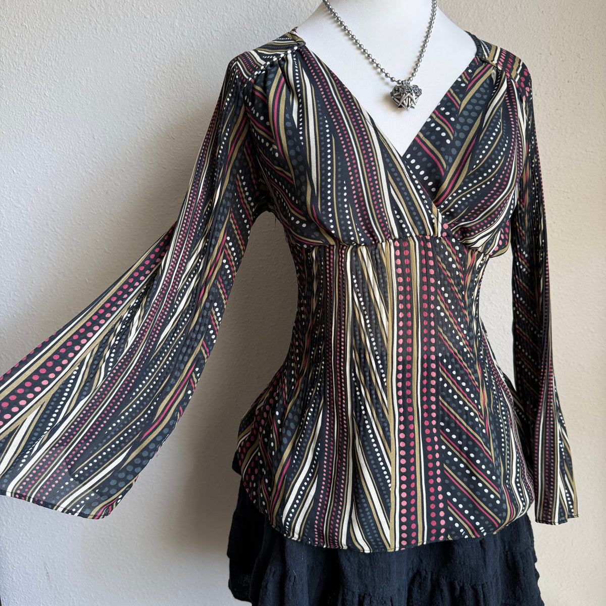 Serenade striped dotted top