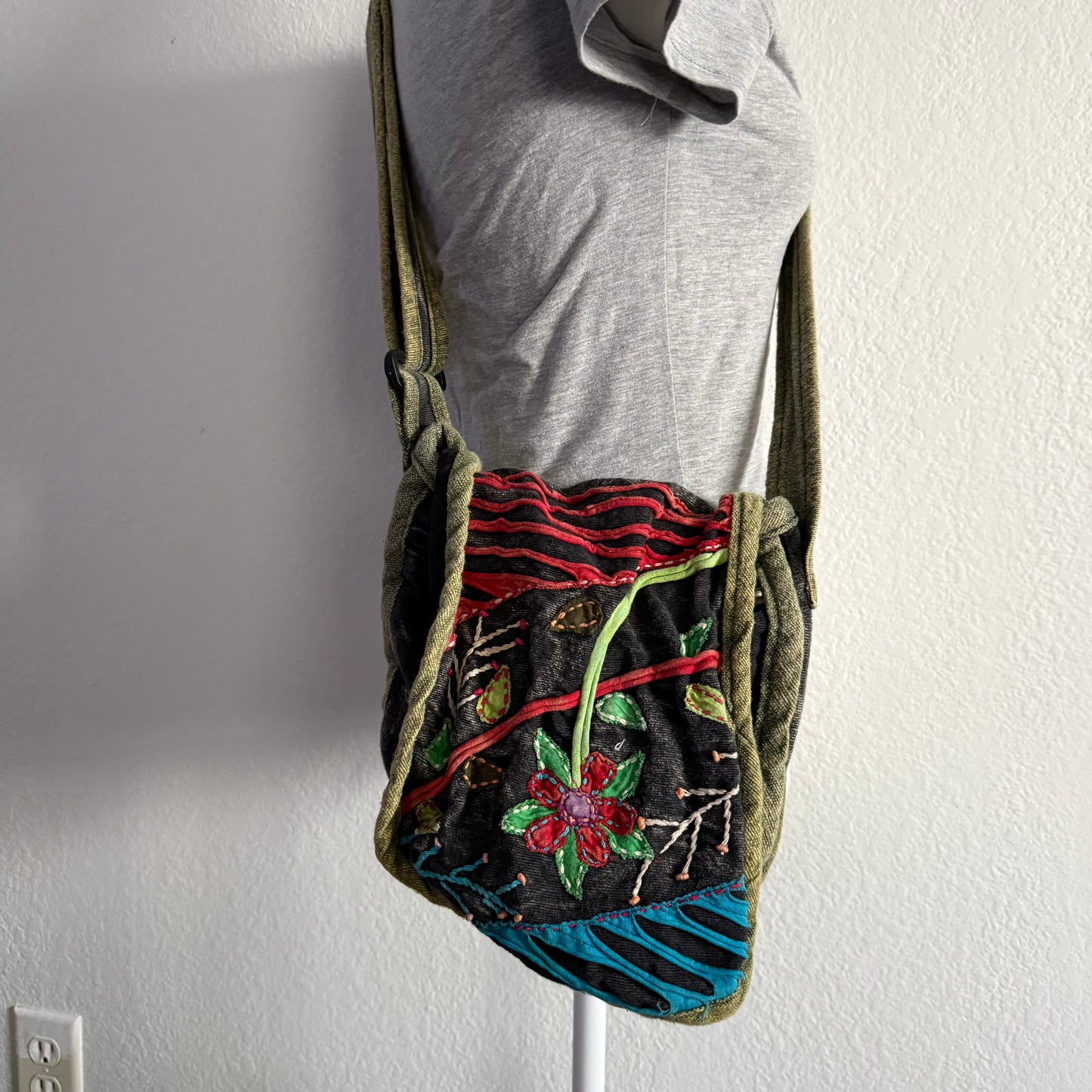Flower whimsy crossbody bag