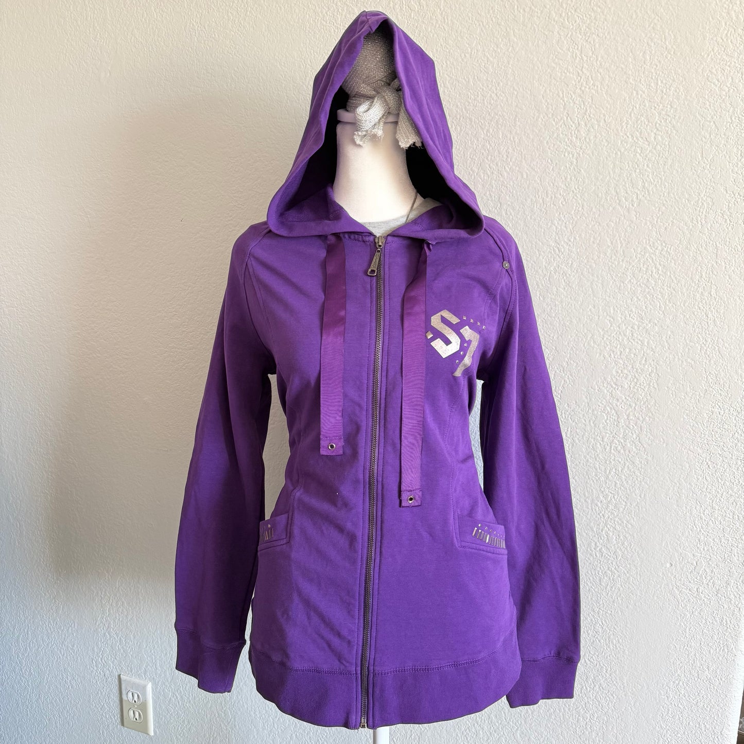 Studded y2k zip up hoodie