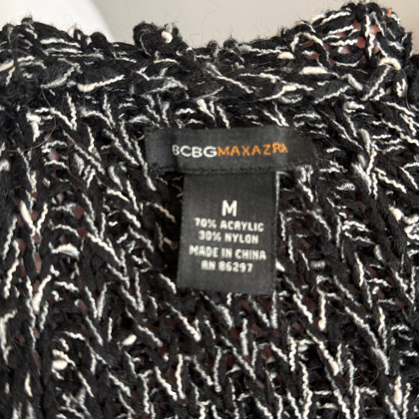 Knitted black crochet cardigan