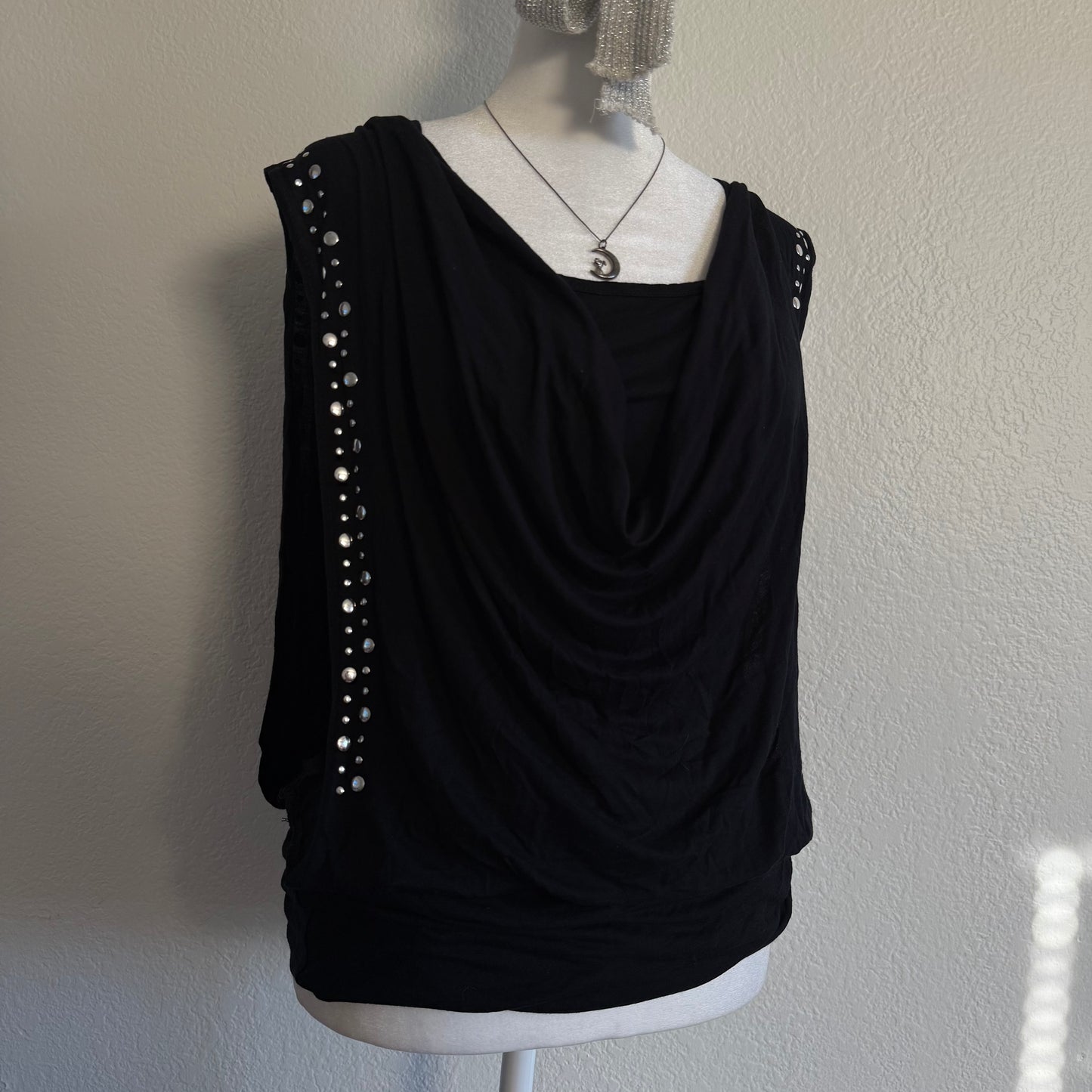 Indie black studded blouse