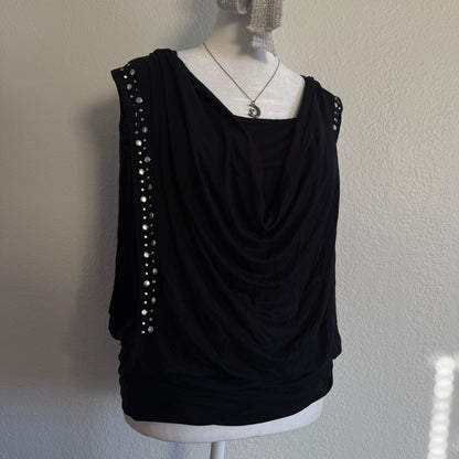 Indie black studded blouse