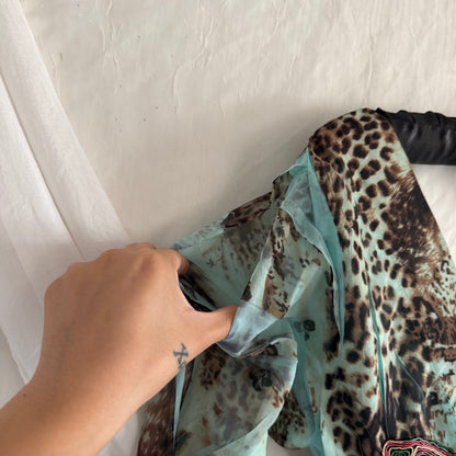 Caribbean Queen leopard butterfly dress