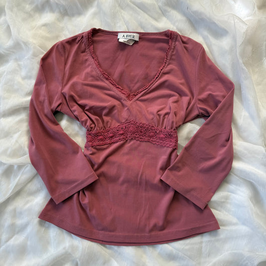 byer pink cottage lace top