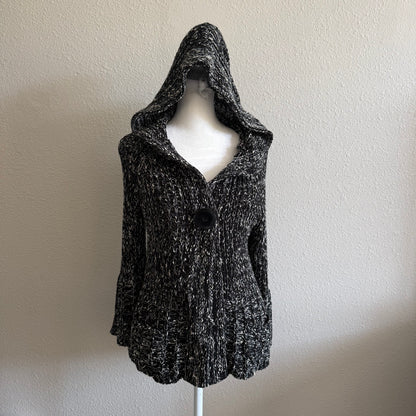 Knitted black crochet cardigan