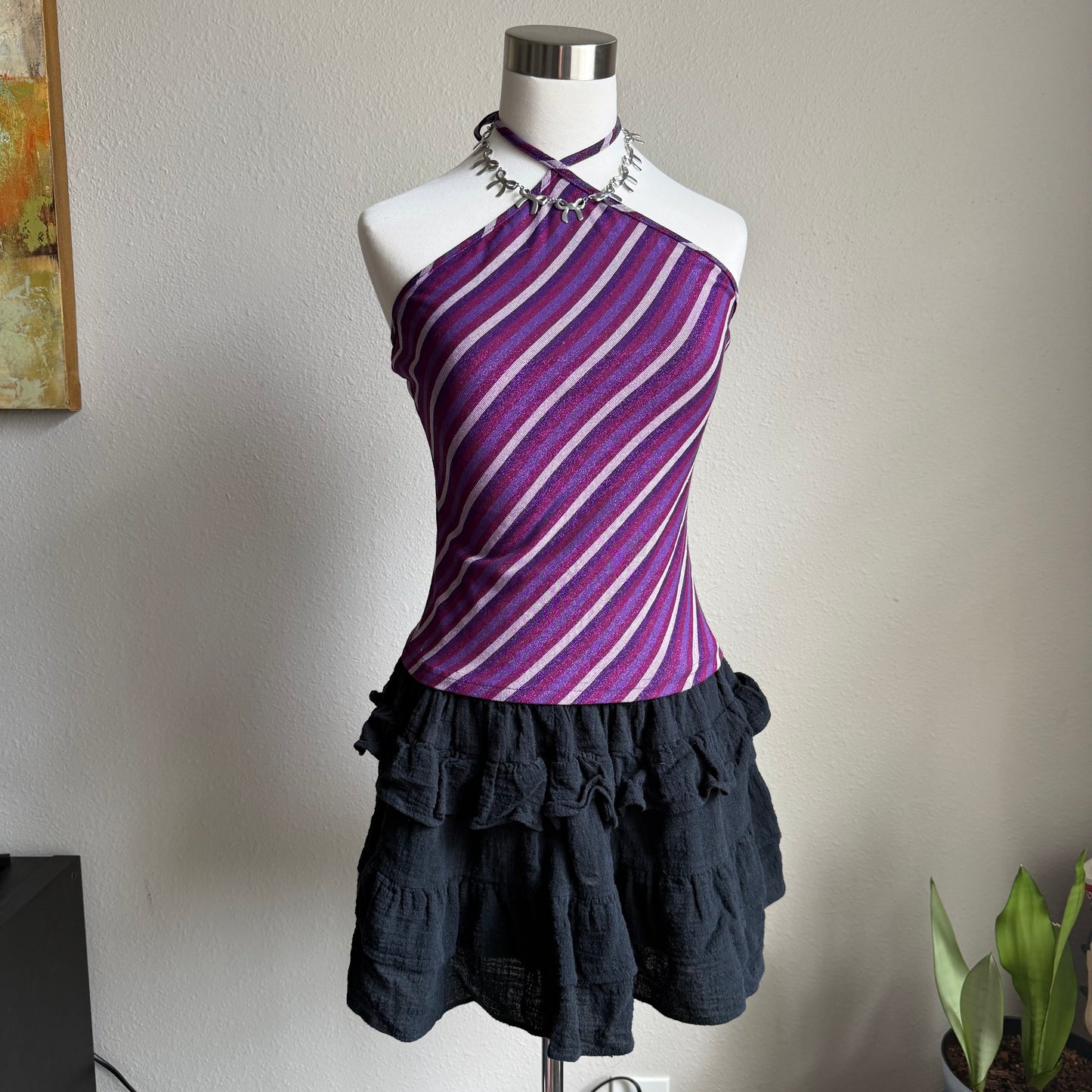 2000s Express striped halter top