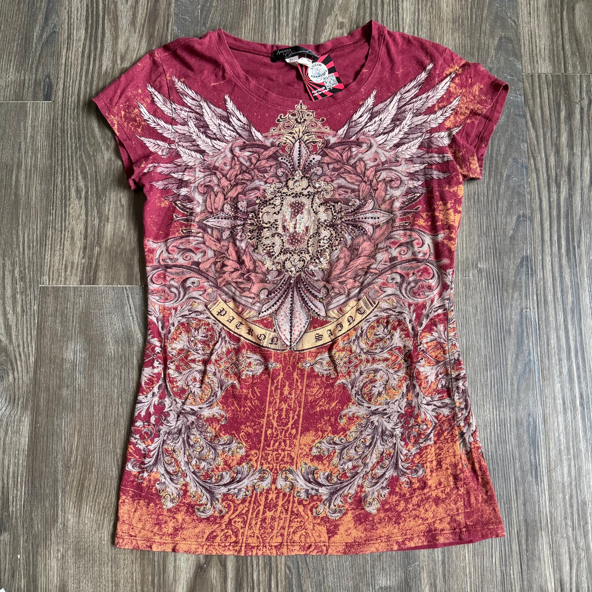 Angels grunge rhinestone top