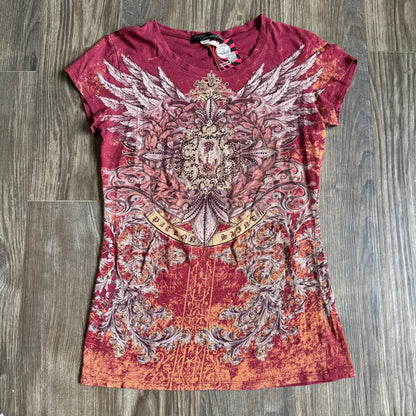 Angels grunge rhinestone top