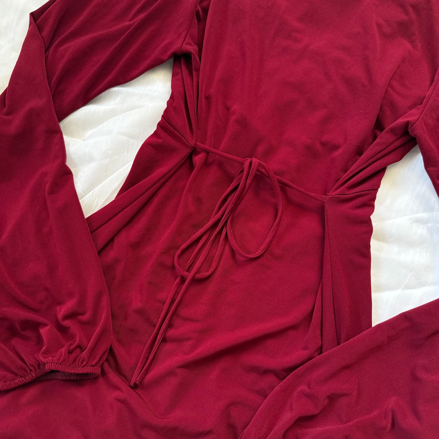 Cherry red ruffle long sleeve