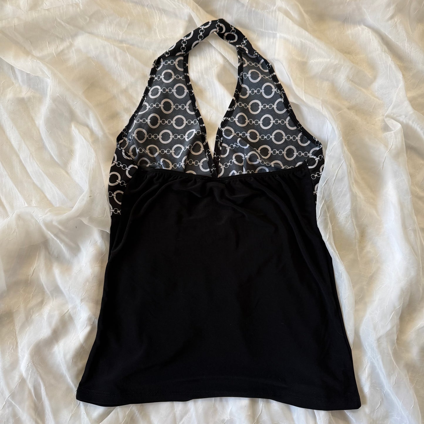 Black chain halter top