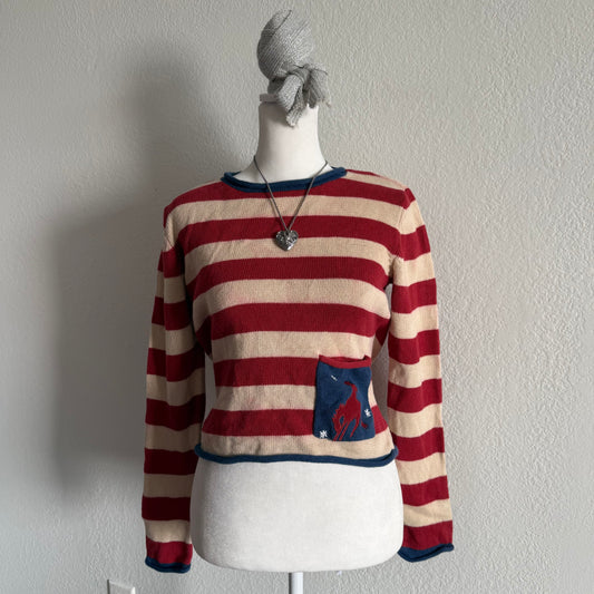 vintage striped horse sweater