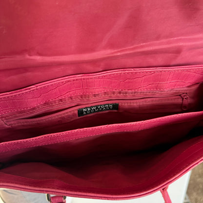 Pink croc shoulder bag