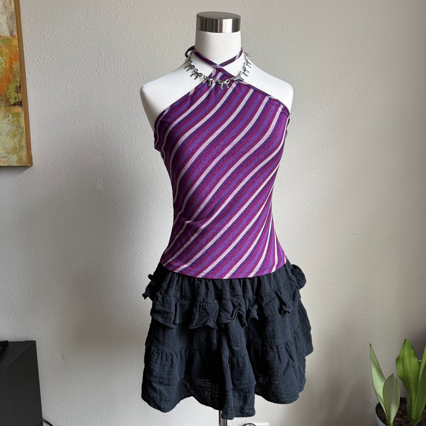 2000s Express striped halter top